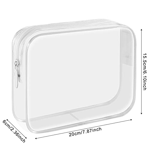 Lermende 2pcs Clear Toiletry Bag TSA Approved Travel Bag,Carry On for Travel,Airport Airline Accessories Compliant Bag,Quart Sized Makeup Cosmetic bag Women Men (Transparent, 2 Pack) - Image 2
