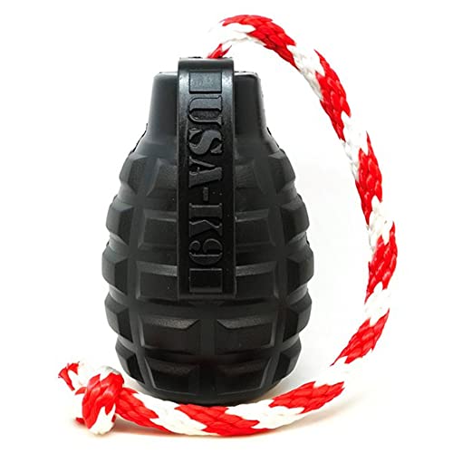 SodaPup USAK9 Magnum Grenade Dog Tug Toy Chew Toy Treat Dispenser Made in USA from Our Most Durable NonToxic PetSafe Food Safe Natural Rubber for Strengthening Bond Exercise More - Image 1