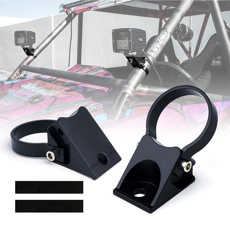 Xprite Xprite 2 Inch Roll Bar Mounting Brackets, Universal Adjustable LED Light Bar Brackets, Roll Cage & Bull Clip Holder for UTV ATV Can Am Maverick X3 Polaris RZR XP and More Models  - Image 1
