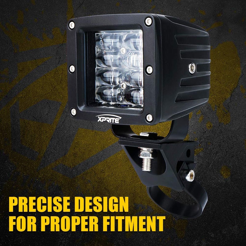 Xprite Xprite 2 Inch Roll Bar Mounting Brackets, Universal Adjustable LED Light Bar Brackets, Roll Cage & Bull Clip Holder for UTV ATV Can Am Maverick X3 Polaris RZR XP and More Models  - Image 4