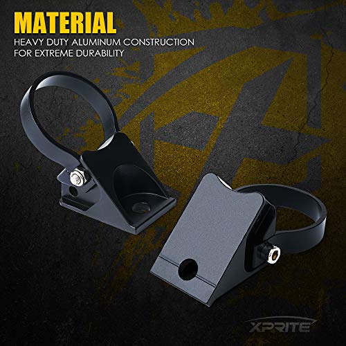 Xprite 2 Inch Roll Bar Mounting Brackets, Universal Adjustable LED Light Bar Brackets, Roll Cage & Bull Clip Holder for UTV ATV Can Am Maverick X3 Polaris RZR XP and More Models - Image 3