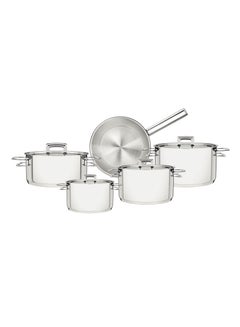 TRAMONTINA Brava 9 Pieces Stainless Steel Cookware Set with Flat Lid ...