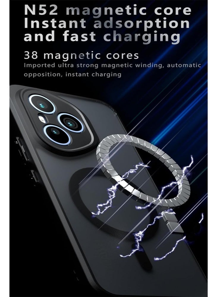 Magnetic Case for Honor 400 Pro Support Wireless Charging Frosted Matte Translucent Black Case Anti Yellowing Airbag PC TPU Shockproof Protective Back Cover - Image 3