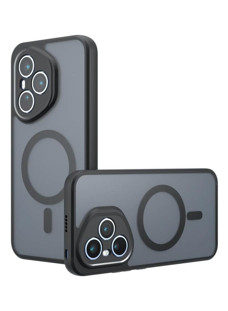 Magnetic Case for Honor 400 Pro Support Wireless Charging Frosted Matte Translucent Black Case Anti Yellowing Airbag PC TPU Shockproof Protective Back Cover - Image 1