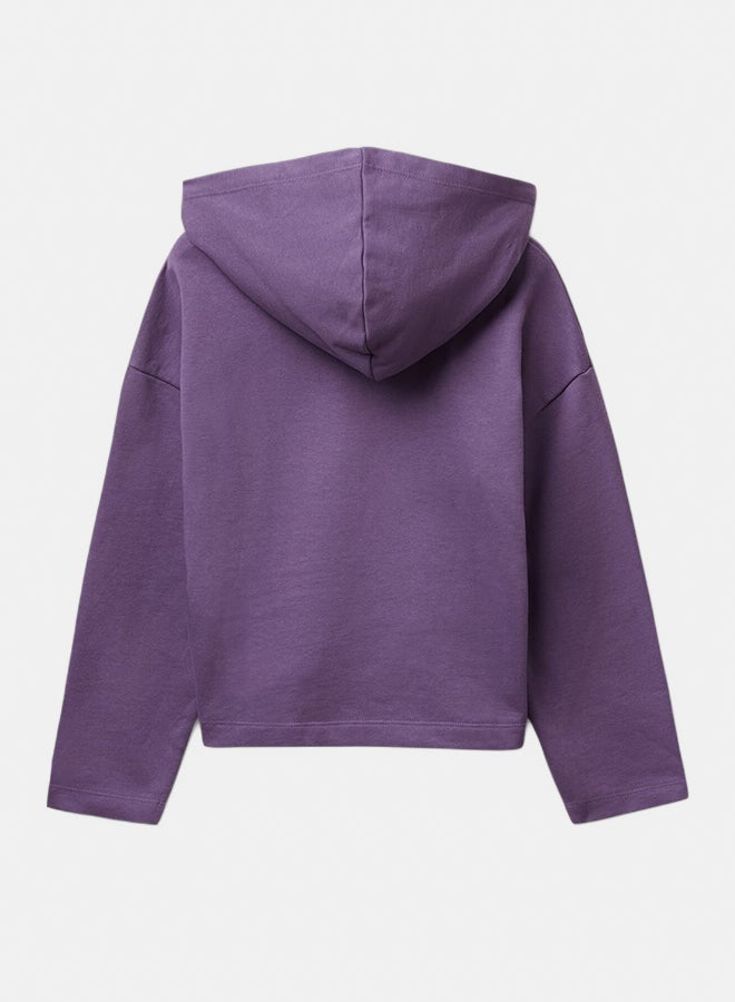 Benetton Girls Hooded sweatshirt with slogan print - Image 3
