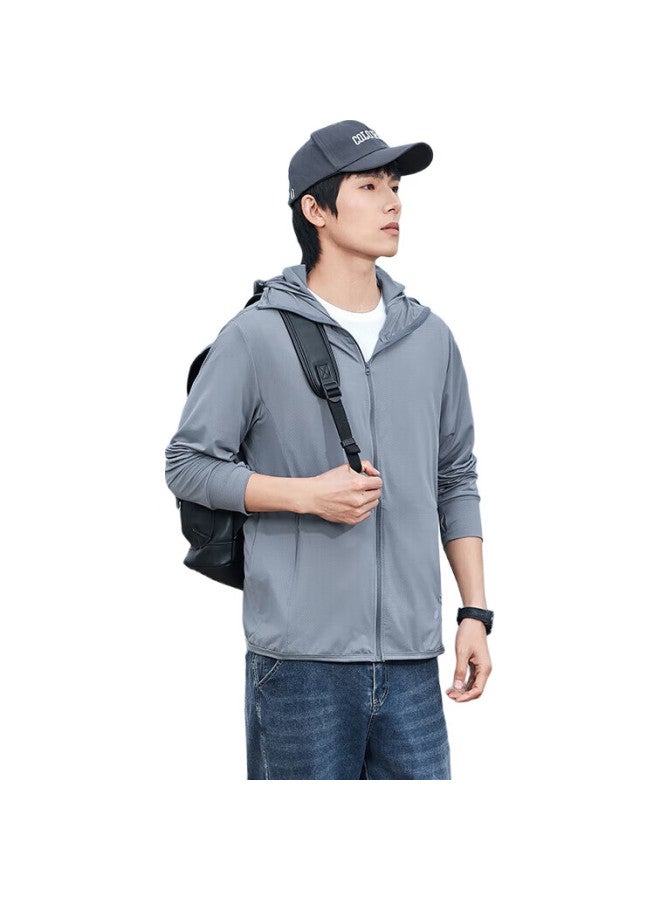 ROMON Men'S Summer Sun Protection Hooded Breathable Lightweight Quick-Drying Casual Jacket Men'S Clothing Fs2401 Dark Blue L - Image 3