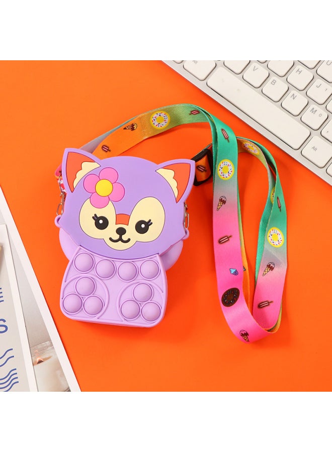 Hot Cartoon Silicone Bag Children's Shoulder Diagonal Bag Bubble Silicone Coin Purse Children's Clothing Bag