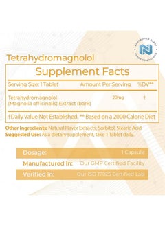 Nootropics Depot Tetrahydromagnolol Quick Dissolve Tablets  20Mg  Magnolia Officinalis  Healthy Inflammation Response Mood  Gastrointestinal Support  60 Count  - Image 2