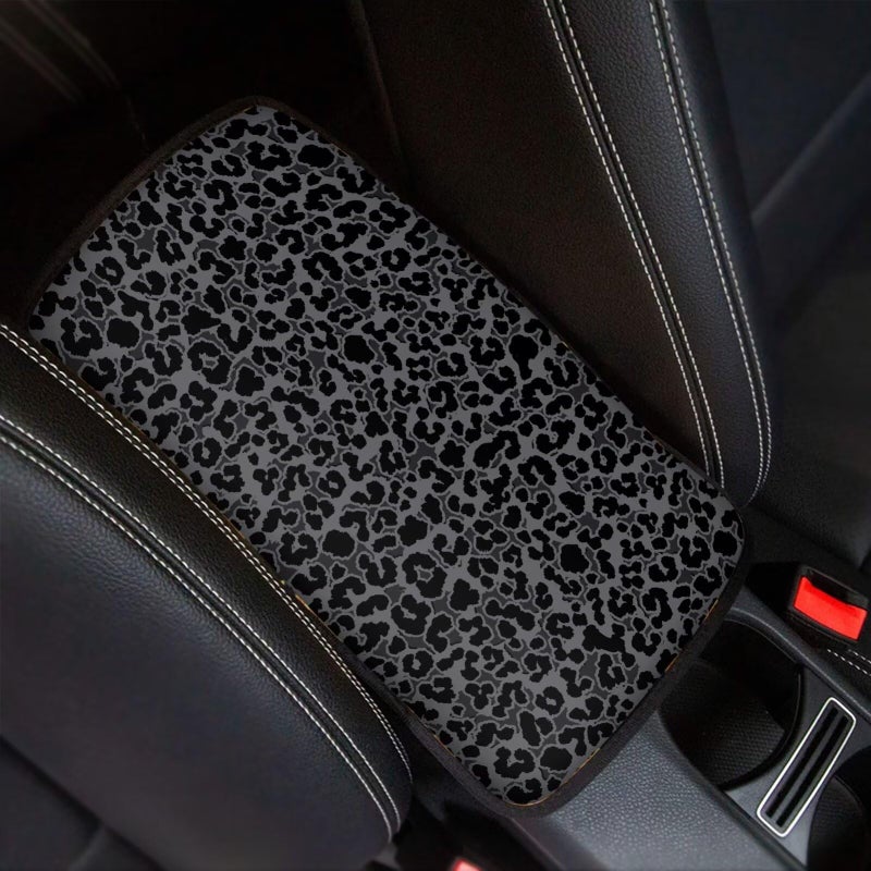 Dreaweet Black Leopard Print Car Center Console Cover Cheetah Print Car Accessories for Women Arm Rest Cover for SUV Sedan NonSlip Comfortable Car Armrest Cover PadEasy to Install - Image 3