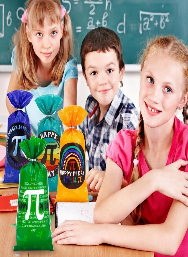 جلينمال أكياس هدايا جلينمال، 100 قطعة، ليوم باي، مزودة برباطات، أكياس سيلوفان لتوزيعات حفلات الرياضيات ليوم باي، أكياس حلوى رياضية مقاس 10.8 × 5 بوصة، مناسبة لفعاليات الصف الدراسي والمدرسية في 14 مارس - Image 4