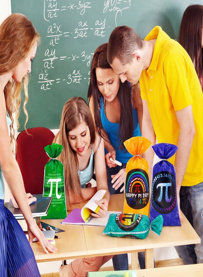 جلينمال أكياس هدايا جلينمال، 100 قطعة، ليوم باي، مزودة برباطات، أكياس سيلوفان لتوزيعات حفلات الرياضيات ليوم باي، أكياس حلوى رياضية مقاس 10.8 × 5 بوصة، مناسبة لفعاليات الصف الدراسي والمدرسية في 14 مارس - Image 5