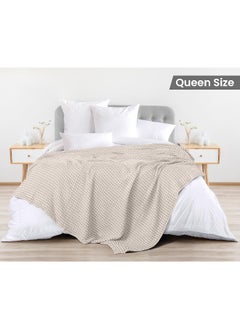 Utopia Bedding Utopia Bedding Cotton Waffle Blanket 300 GSM (Khaki - 90x90 Inches) Soft Lightweight Breathable Bed Blanket Queen Size Layering Any Bed for All Season  - Image 2