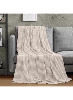 Utopia Bedding Utopia Bedding Cotton Waffle Blanket 300 GSM (Khaki - 90x90 Inches) Soft Lightweight Breathable Bed Blanket Queen Size Layering Any Bed for All Season  - Image 4