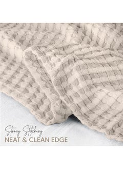 Utopia Bedding Utopia Bedding Cotton Waffle Blanket 300 GSM (Khaki - 90x90 Inches) Soft Lightweight Breathable Bed Blanket Queen Size Layering Any Bed for All Season  - Image 3