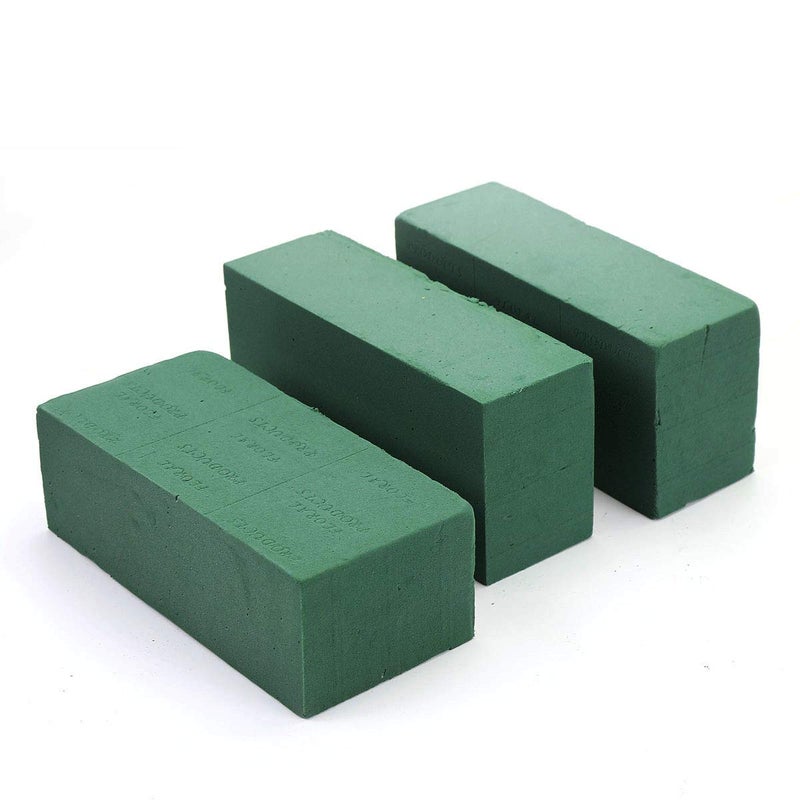 CCINEE 3PCS Floral Foam Bricks, Florist Flower Styrofoam Green Bricks Flower Arrangement Brick Supplies for Florist Craft - Image 1