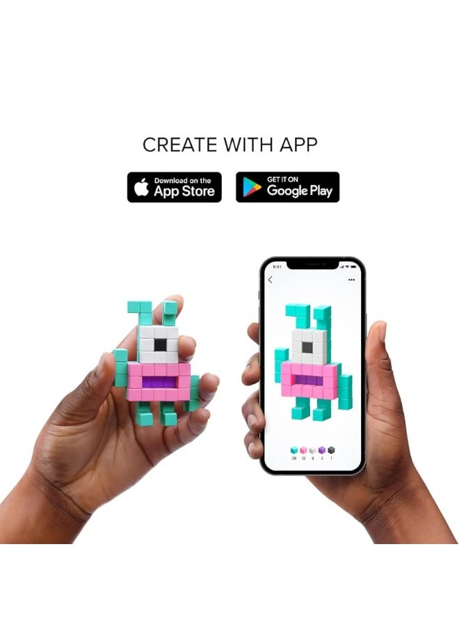 PIXIO100 Magnetic Blocks  Pixel Art Building Toys  Open Ended Toys  Geek Gifts  Geek Toys  Display Desk Toys for Office for Adults  Tiny Toys Magnet Blocks