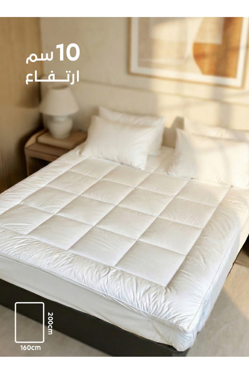 Melen Hotel-style bed mattress topper suitable for a bed measuring 160 x 200 cm with a height of 10 cm - Image 1