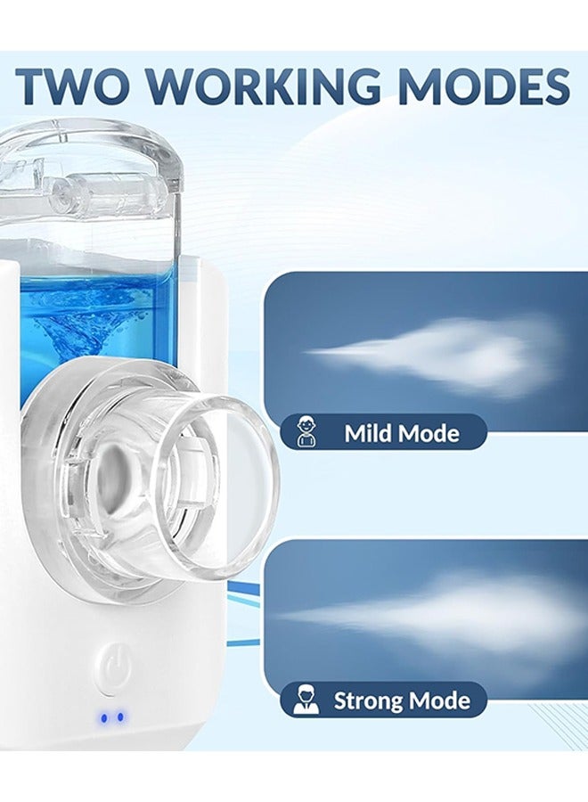 Generic Portable Nebulizer, Rechargeable Mnin Nebulizer Machine With 2 Masks, Operates And Ultrasonic Mesh Nebulizer To Relieve Allergies, Asthma And Breathing Problems, With USB Connection And Two Masks  - Image 3