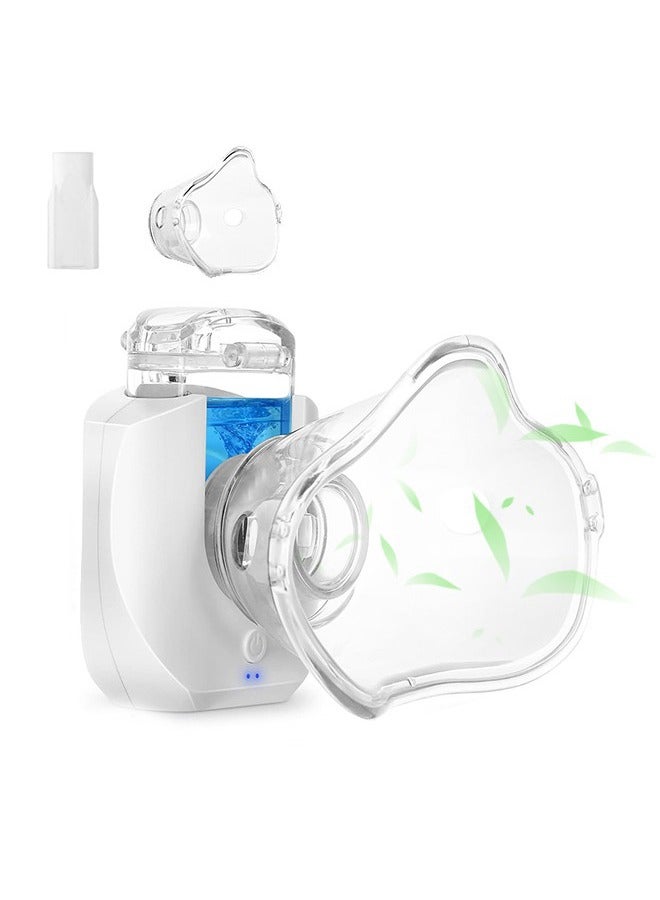 Generic Portable Nebulizer, Rechargeable Mnin Nebulizer Machine With 2 Masks, Operates And Ultrasonic Mesh Nebulizer To Relieve Allergies, Asthma And Breathing Problems, With USB Connection And Two Masks  - Image 1
