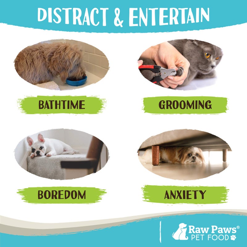 Raw Paws Licking Mat Bowl - Bathing, Shower & Grooming Distraction Mat for Dogs with Suction - Boredom & Anxiety Reducer - Great for Yogurt, or Peanut Butter - Fun Alternative Dog Slow Feeder Bowl - Image 5