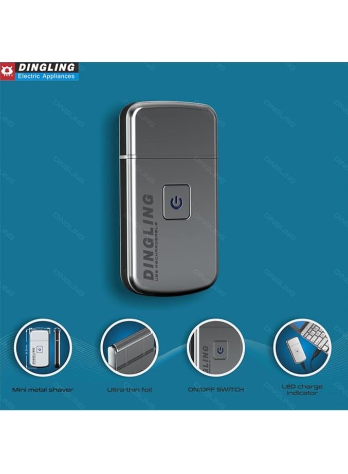 DINGLING Men's Electric Travel Shaver and Beard Trimmer Cordless Clipper USB Rechargeable - Image 5