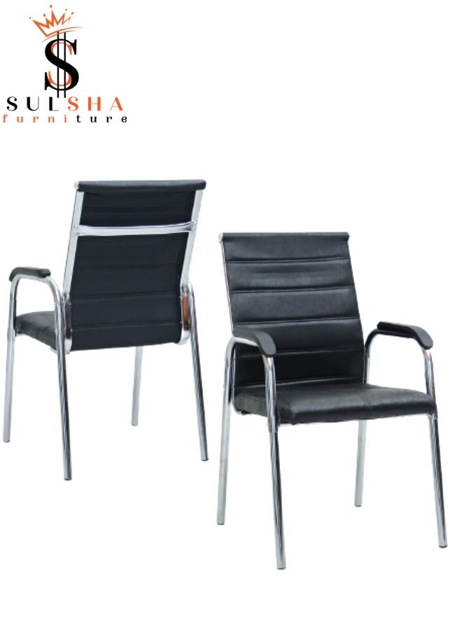 SULSHA Modern Design Visitor Chair With Steel Metal Frame Waiting Room Chair For Home Office And Hospital-2 - Image 2