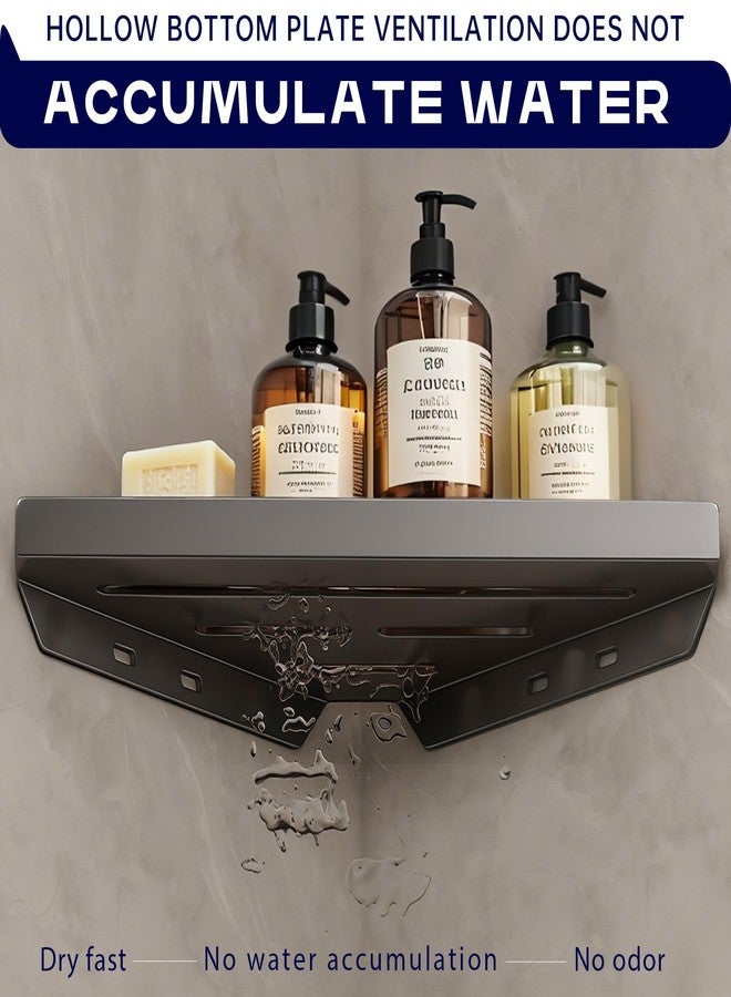 JAMESVAN 2 Pack Shower Corner Shelf,Bathroom Shower Organizer Corner Shower Caddies with 4 Hooks,Rust Proof Corner Shower Caddy, Grey - Image 4