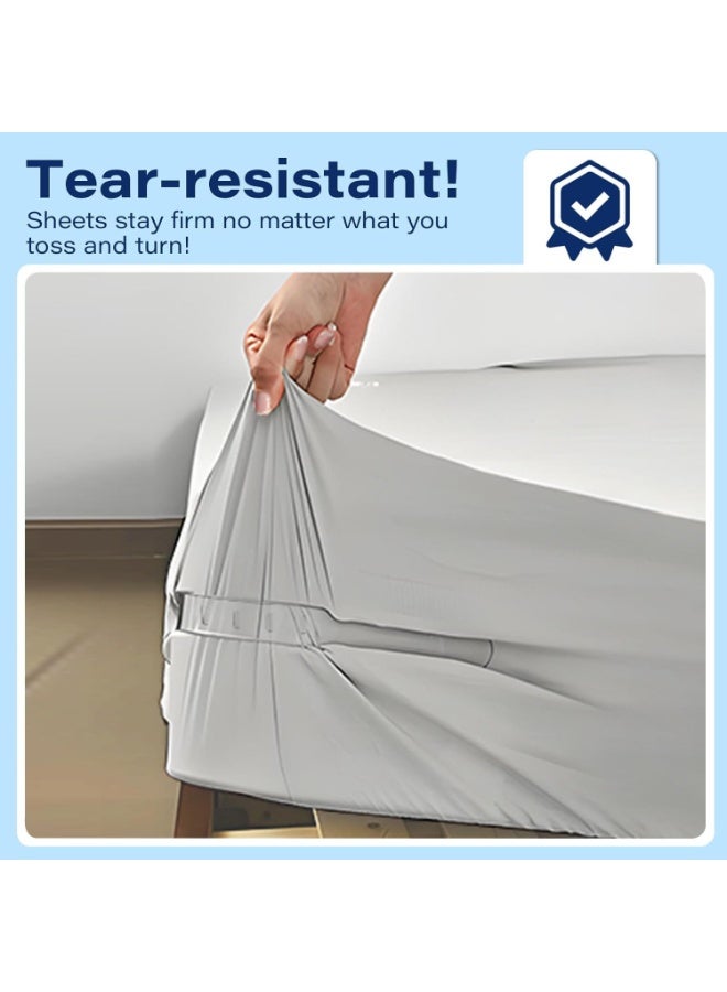 4 Pieces Bed Sheet Holder Set with Lock, Heavy Duty Non-Slip Bed Sheet Clips Fasteners,Bed Sheet Holders Fixing Corner Tightener Clips for All Size Mattress, Blankets, Bedding (Grey)  - Image 5