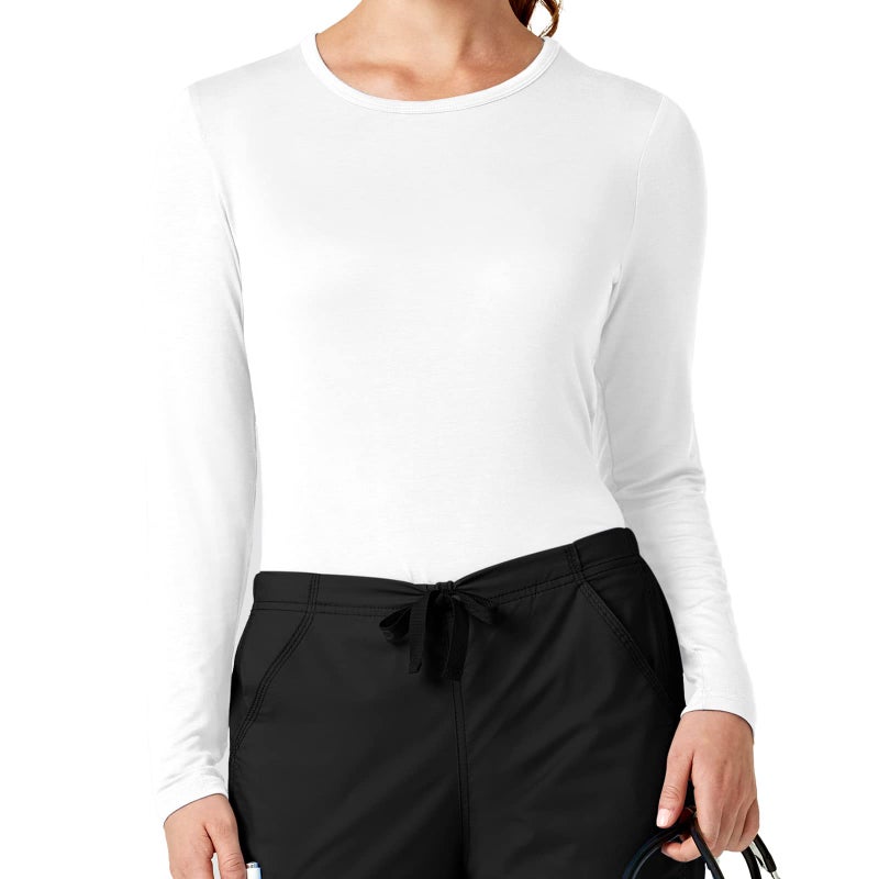 Wink Layers Scrubs for Women, Long Sleeve Silky Tee - Image 4