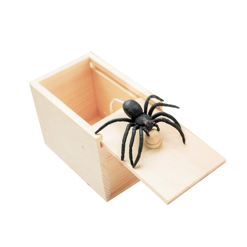 Winbar Rubber Spider Trick Box Handmade Wooden Surprise Box with Hidden Spider Trick Toys Prank Stuff for Adults and Children - Image 3