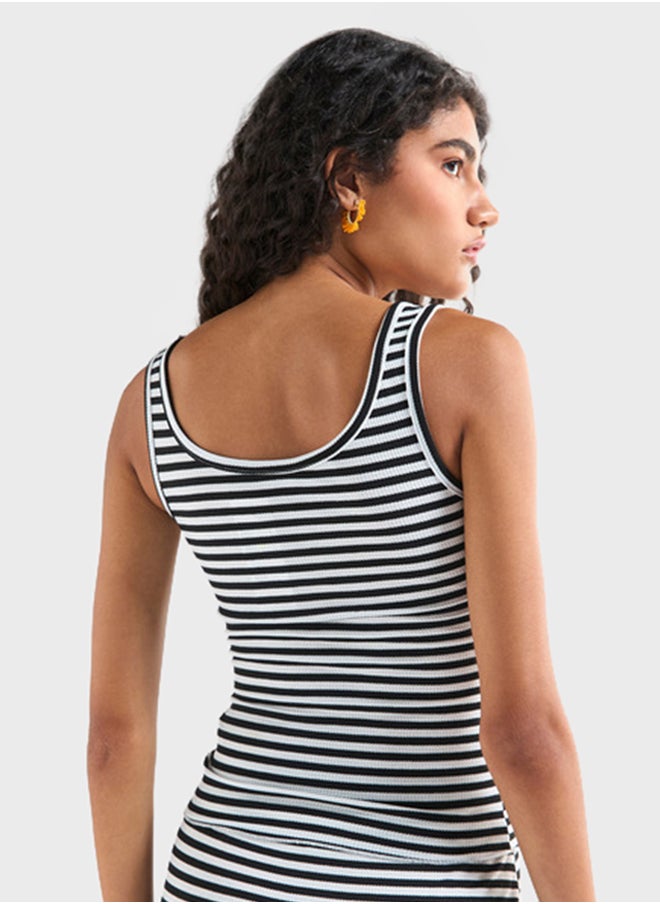 FAV - Striped Crew Neck Top - Image 1