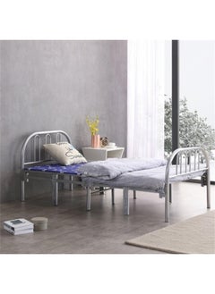 MOMENT Folding Bed [190X 90Cm] Folding Single Bed Heavy Duty Steel Metal Platform Bed Frame With Tool Free Setup, Blue  - Image 2
