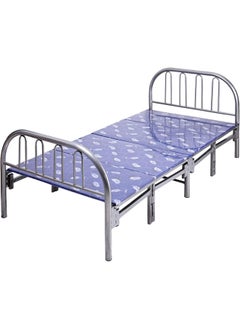 MOMENT Folding Bed [190X 90Cm] Folding Single Bed Heavy Duty Steel Metal Platform Bed Frame With Tool Free Setup, Blue  - Image 1