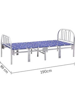 MOMENT Folding Bed [190X 90Cm] Folding Single Bed Heavy Duty Steel Metal Platform Bed Frame With Tool Free Setup, Blue  - Image 3
