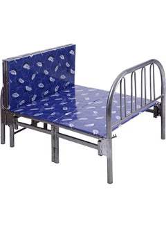 MOMENT Folding Bed [190X 90Cm] Folding Single Bed Heavy Duty Steel Metal Platform Bed Frame With Tool Free Setup, Blue  - Image 4