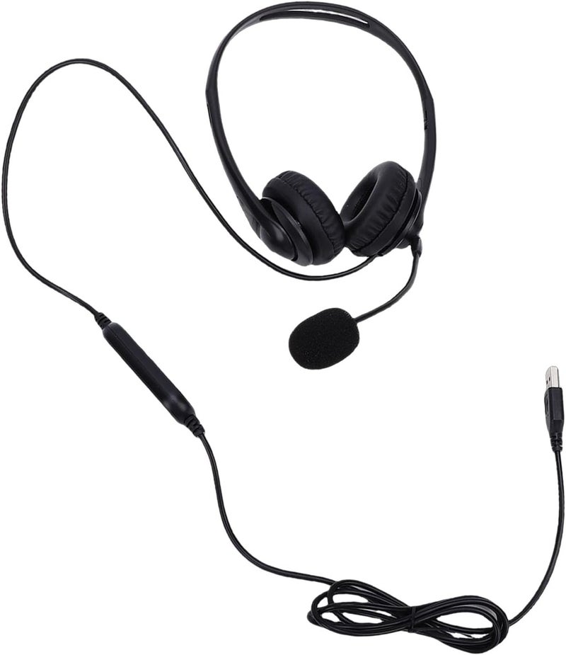 MAVIS LAVEN Professional USB Headset with Mic ABS Stereo Computer Headphones 30mm Drivers Line Control Noise Cancelling Mic Lightweight Memory Foam for Zoom Teams Skype Office - Image 4
