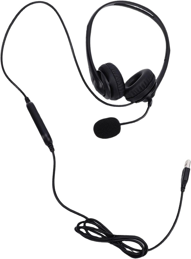 MAVIS LAVEN Professional USB Headset with Mic ABS Stereo Computer Headphones 30mm Drivers Line Control Noise Cancelling Mic Lightweight Memory Foam for Zoom Teams Skype Office - Image 1