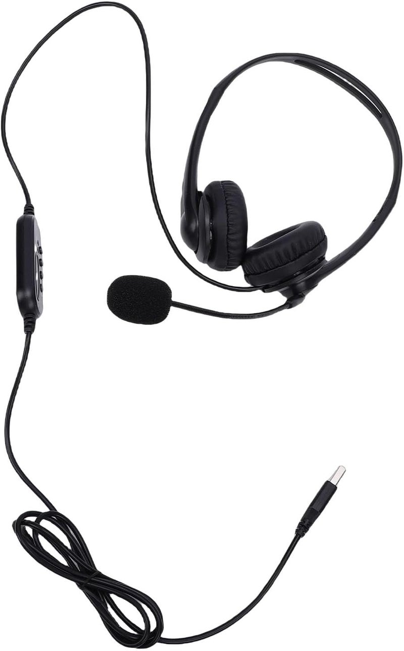 MAVIS LAVEN Professional USB Headset with Mic ABS Stereo Computer Headphones 30mm Drivers Line Control Noise Cancelling Mic Lightweight Memory Foam for Zoom Teams Skype Office - Image 3
