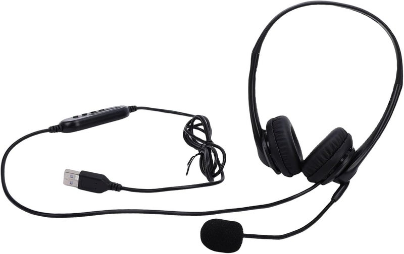 MAVIS LAVEN Professional USB Headset with Mic ABS Stereo Computer Headphones 30mm Drivers Line Control Noise Cancelling Mic Lightweight Memory Foam for Zoom Teams Skype Office - Image 2