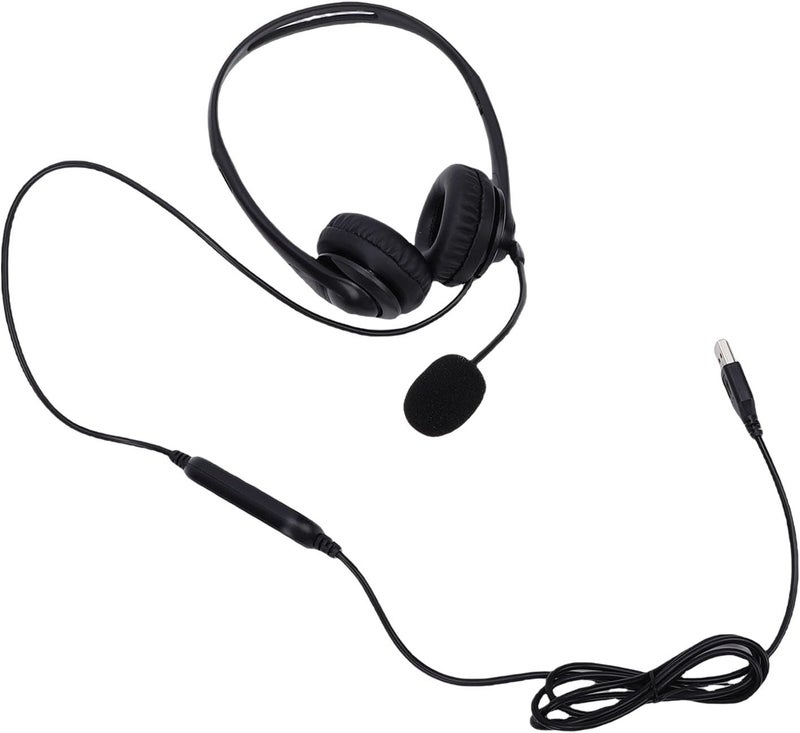 MAVIS LAVEN Professional USB Headset with Mic ABS Stereo Computer Headphones 30mm Drivers Line Control Noise Cancelling Mic Lightweight Memory Foam for Zoom Teams Skype Office - Image 5