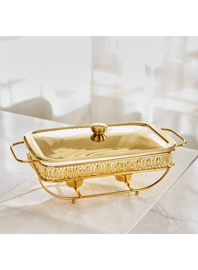 Home Box Trendy Gold Rectangular Food Warmer - 2 L - Image 1