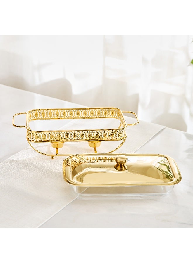 Home Box Trendy Gold Rectangular Food Warmer - 2 L - Image 3