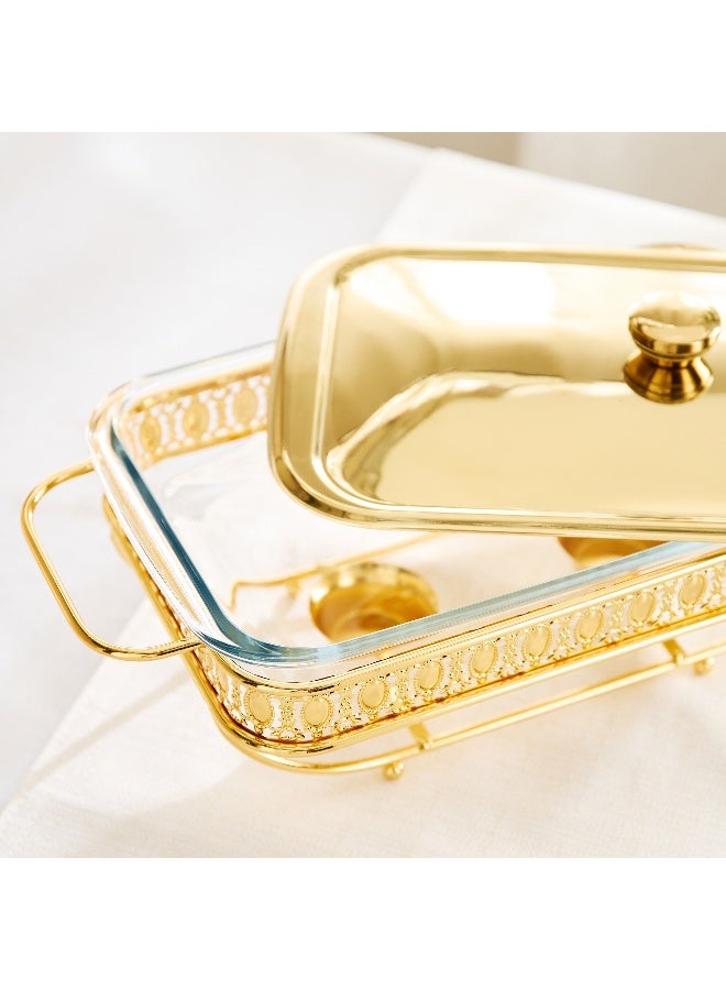 Home Box Trendy Gold Rectangular Food Warmer - 2 L - Image 4