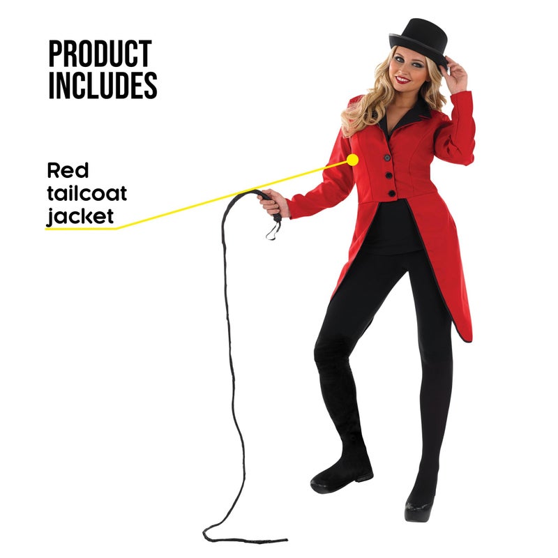 fun shack Red Ringmaster Jacket Women, Circusmaster Costume Women Plus Size, Women's Lion Tamer Costume, Ringleader fancy dress Women's, Medium - Image 2