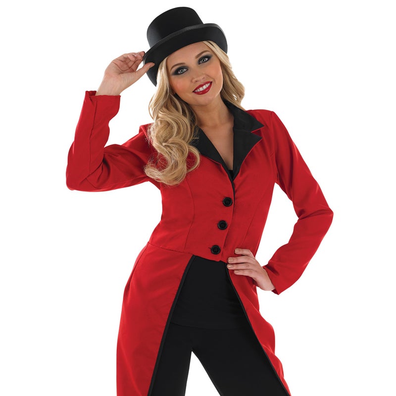 fun shack Red Ringmaster Jacket Women, Circusmaster Costume Women Plus Size, Women's Lion Tamer Costume, Ringleader fancy dress Women's, Medium - Image 4