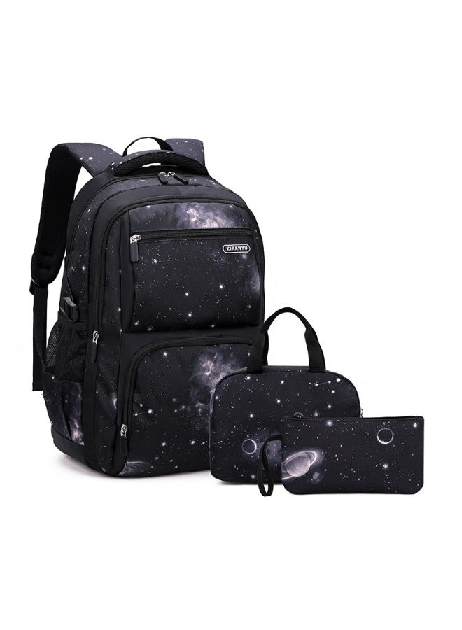 ZIRANYU Lightweight Kids Backpack for Boys Girls, School Backpack with Matching Lunch Box, Space Galaxy Book Bag for Preschool Kindergarten Elementary School - Image 1