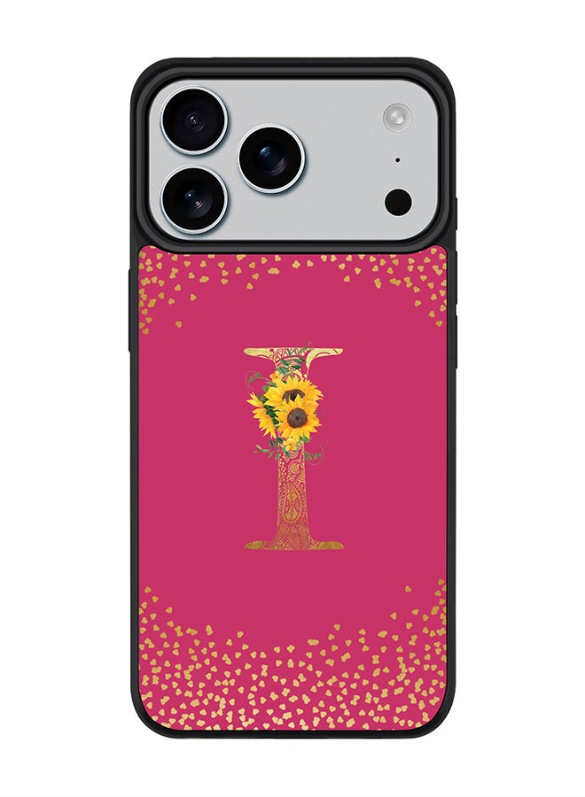 Stylizedd iPhone 17 Pro Max Case, [Compatible with MagSafe] Slim Magnetic cover Phone Case iPhone 17 Pro Max -Custom Floral Monogram - I ( Deep Pink ) - Image 1