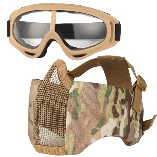 VPZenar Tactical Helmet,Airsoft Mesh Mask and Googles,Fast PJ Helmet Accessories for Mens Protective Gear - Image 3