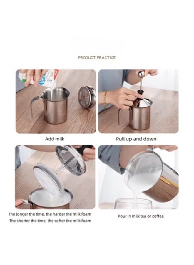 Silver Stainless Steel Milk Frother 13*9.5*18 cm - Image 3