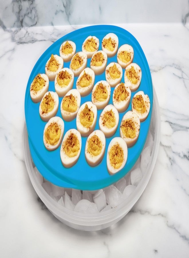 KOLORAE Reusable Deviled Egg Tray Carrier Serving Platter with Lid, Holds 2 Dozen Eggs, Great for Parties, Celebration Entertaining, Easter - Image 4